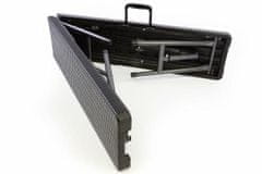 shumee Skládací zahradní lavice - černý ratanový design 180x25 cm