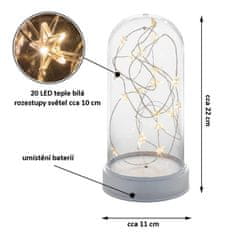 shumee Vánoční svítící dekorace kopule - 20 LED, teple bílá