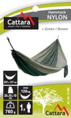 Greatstore Houpací síť NYLON 275x137cm zeleno-hnědá