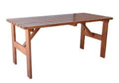 Greatstore Zahradní dřevěný stůl Viking - 150 cm, lakovaný