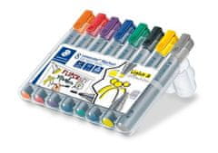 Staedtler Popisovače na flipchart "Lumocolor 356", 8 barev, 2-5 mm, klínový hrot, 356 SWP8