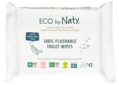 ECO by Naty ECO vlhčené splachovatelné ubrousky s funkcí toaletního papíru bez vůně (3x 42 ks)