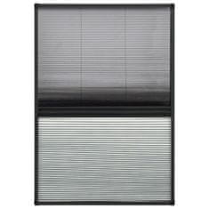Greatstore Plisovaná okenní síť proti hmyzu se zástěnou hliník 110x160 cm