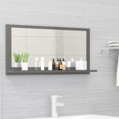 Vidaxl Koupelnové zrcadlo šedé vysoký lesk 80x10,5x37 cm dřevotříska