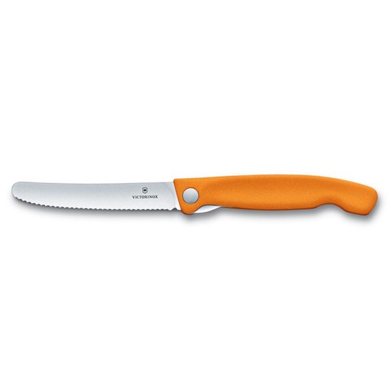 Victorinox Skládací svačinový nůž Swiss Classic, oranžový, vlnkované ostří