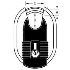 MasterLock M187EURD Titanový visací zámek - 60mm