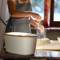 Guzzini dóza na chleba BREAD BIN W/BAMBOO BREADBOARD TOP TIERRA mléčně bílá