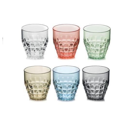 Guzzini sada 6 barev nízkých skleniček SET 6 LOW TUMBLERS TIFFANY bílá červená žlutá zel