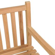 Greatstore Zahradní lavice s modrou poduškou 150 cm masivní teak