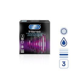 Pasante Durex Intense (3ks), dráždivé kondomy s gelem Desirex