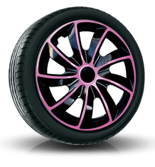 NRM Poklice QUAD BICOLOR black/pink 16" sada 4ks