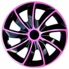 NRM Poklice QUAD BICOLOR black/pink 16" sada 4ks