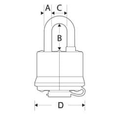 MasterLock 312EURD Visací zámek odolný povětrnostním vlivům - 40mm