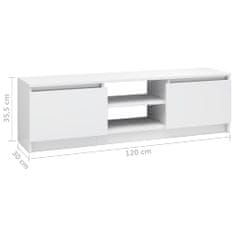 Vidaxl TV stolek bílý s vysokým leskem 120 x 30 x 35,5 cm dřevotříska