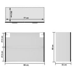 Vidaxl Horní skříňka prosklená černá 80 x 31 x 60 cm dřevotříska