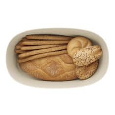 Decor By Glassor Béžový chlebník s bambusovým prkénkem