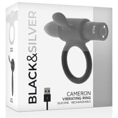 BLACK&SILVER Black and Silver CAMERON (Black Edition), vibrační kroužek na penis 3,5 cm