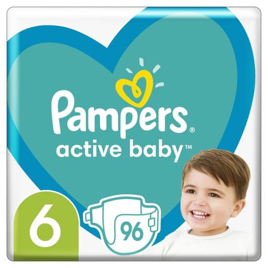 Pampers Active Baby Plenky Velikost 6, 96 Plenek, 13–18 kg