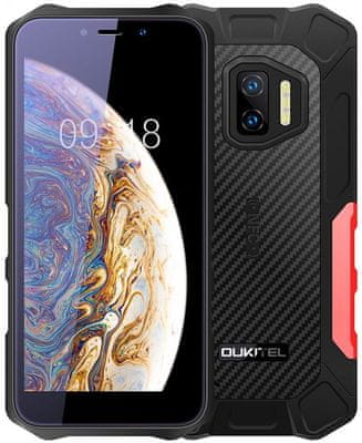 Oukitel WP12 odolný telefon IP69K IP68 vojenský standard odolnosti MIL-STD-810G vysoká kapacita baterie dlouhá výdrž duální fotoaparát NFC čtečka obličeje Bluetooth 5.0 reverzní dobíjení Gorilla Glass 3