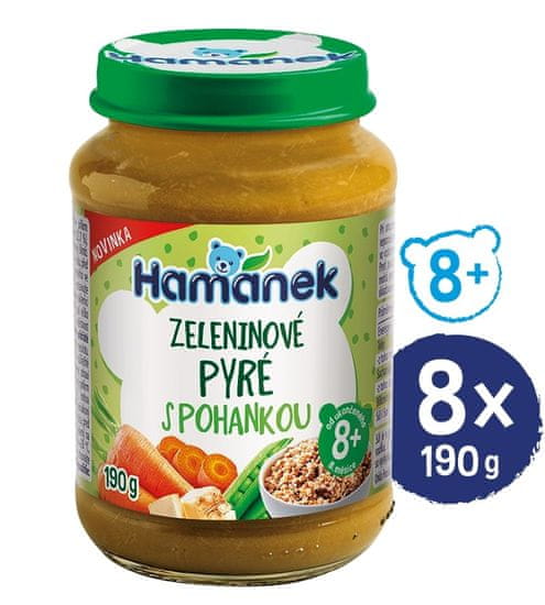 Hamánek Zeleninové pyré s pohankou 8x 190g