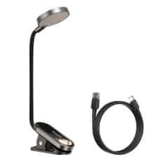 BASEUS Mini LED Reading lampa s klipem, sivá