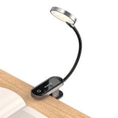 Mini LED Reading lampa s klipem, sivá