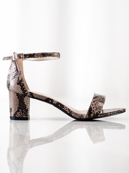 Amiatex Designové dámské sandály se zvířecím motivem na širokém podpatku