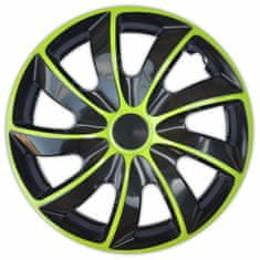 NRM Poklice QUAD BICOLOR black/green 16" sada 4ks