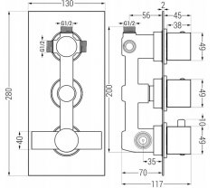 Mexen CUBE spr./vanová baterie-termostatická, bílá 77503-20 - MEXEN