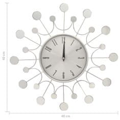 Vidaxl Nástěnné hodiny stříbrné 40 cm kov
