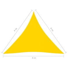 Greatstore Stínící plachta oxfordská látka trojúhelníková 4x4x4 m žlutá