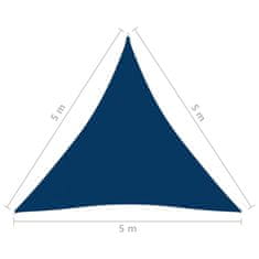 Greatstore Stínící plachta oxfordská látka trojúhelníková 5x5x5 m modrá