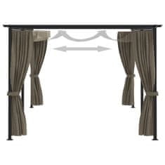 Vidaxl 313900 Gazebo with Curtains 6x3 m Taupe Steel (not for individual sales / blocked all in blockcades)