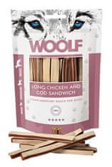 Woolf pochoutka soft chicken, cod sandwich long 100g