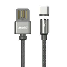 REMAX Gravity RC-095a magnetický USB / USB Type C kabel s LED světlem 1M 2.1A černý