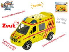 Difuzed Auto ambulance CZ 11 cm kov na zpětný chod na baterie česky mluvící se světlem