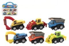 Teddies  Sada auto mini plast 5cm stavební stroje 6ks