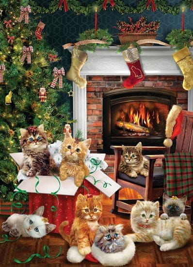 Cobble Hill  Puzzle Vánoční koťata 1000 dílků