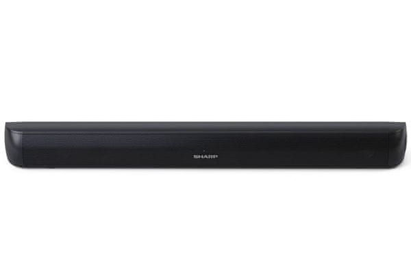  elegantní soundbar sharp ht-sb107 krásný zvuk 90w hudební výkon dálkový ovladač tlačítka na soundbaru aux in usb port hdmi arc cec digiální optický vstup ekvalizér 