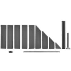 Greatstore Zahradní plot set 1 čtvercový + 1 šikmý dílec WPC 283 cm šedý