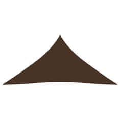 Greatstore Stínící plachta oxfordská látka trojúhelníková 3x3x3 m hnědá