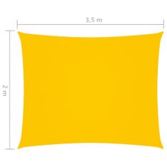 Greatstore Stínící plachta oxfordská látka obdélníková 2 x 3,5 m žlutá