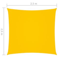 Greatstore Stínící plachta oxfordská látka čtvercová 2,5 x 2,5 m žlutá