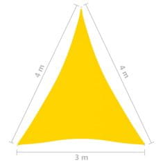 Greatstore Stínící plachta oxfordská látka trojúhelníková 3x4x4 m žlutá