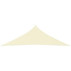 Greatstore Stínící plachta oxford trojúhelníková 2,5 x 2,5 x 3,5 m krémová