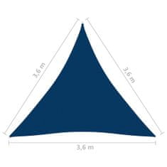 Greatstore Stínící plachta oxfordská látka trojúhelník 3,6x3,6x3,6 m modrá