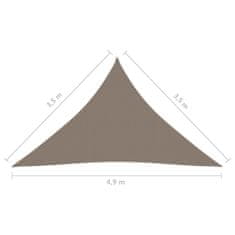 Greatstore Stínící plachta oxfordská látka trojúhelník 3,5x3,5x4,9 m taupe