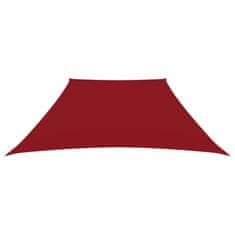 Greatstore Stínící plachta oxfordská látka lichoběžníková 3/4x3 m červená