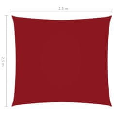Greatstore Stínící plachta oxfordská látka čtvercová 2,5 x 2,5 m červená