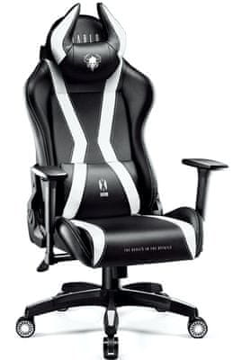 Diablo-Chairs X-Horn 2.0, černá/bílá (5902560336986) sportovní vzhled ergonomický komfort koženkové čalounění paměťová pěna